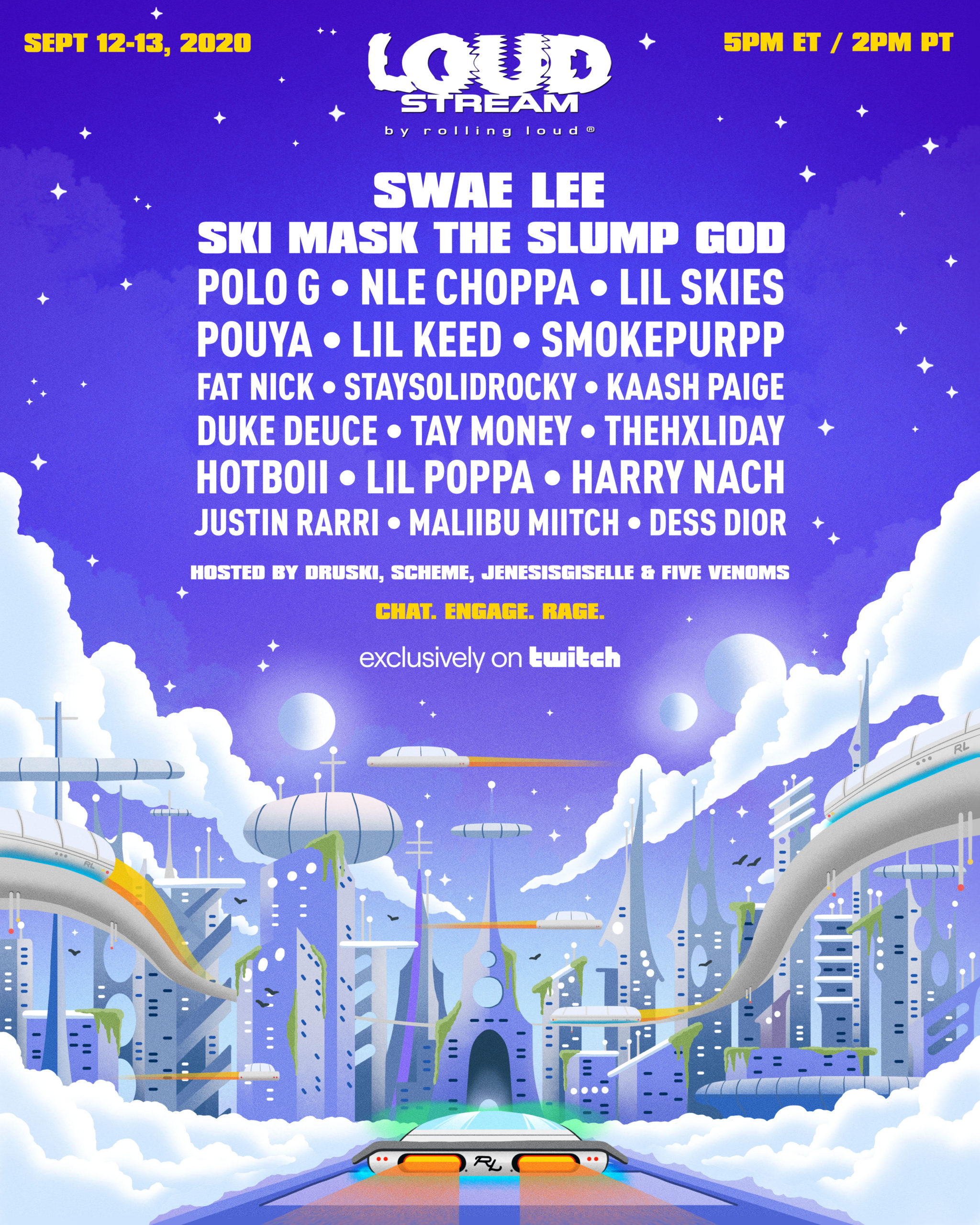 tafel leeg BES Rolling Loud Announces Lineup for Live Virtual Festival 'Loud Stream' –  Swae Lee, Ski Mask The Slump God, NLE Choppa, more - RESPECT. | The Photo  Journal of Hip-Hop Culture